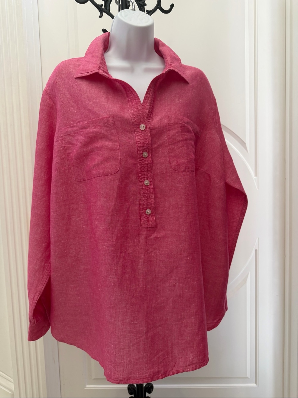 Talbots 
 Linen-Blend Popover Tunic Size 2X